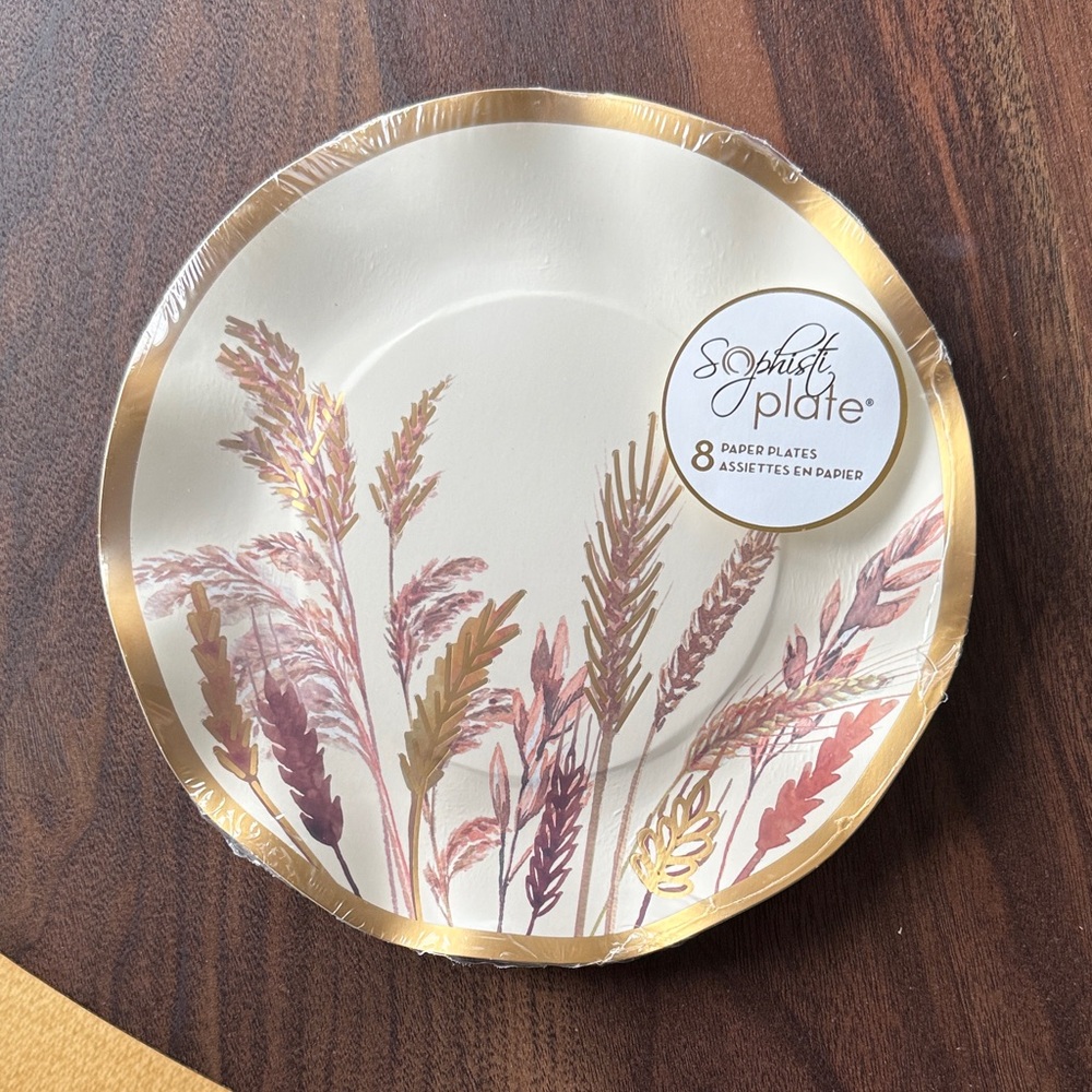 Sophisti Plate - Gold and Cream Paper Plates - 3 packages